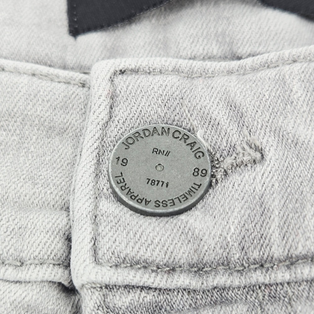 Jordan Craig Sean Fit Grey Distressed Slim Stretch Denim Jeans 34 Short Thrashed - Picture 9 of 14
